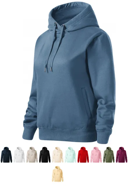 Mukava naisten collegepaita hupulla, denim