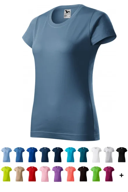 Naisten yksinkertainen T-paita, denim