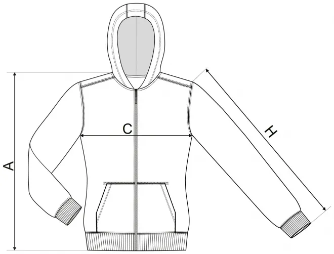 Lasten huppari - mitat taulukko