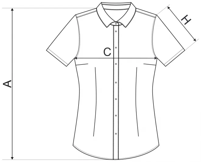 Naisten pusero Slim fit - mitat taulukko