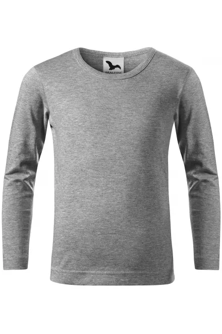 Lasten pitkähihainen T-paita - tummanharmaa marmori, 158 cm / 12 vuotta