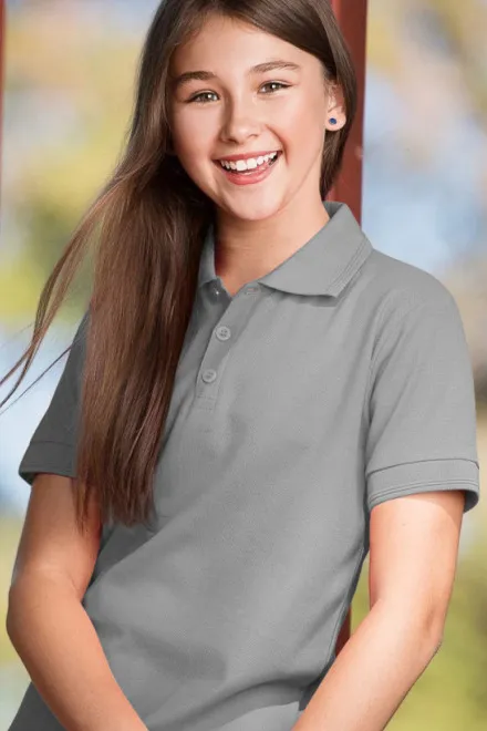 Lasten pikeepaita, tummanharmaa marmori