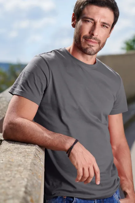 Miesten yksinkertainen T-paita, teräs harmaa