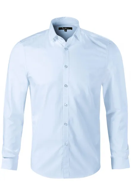 Miesten pitkähihainen Slim fit -paita - vaaleansininen, M