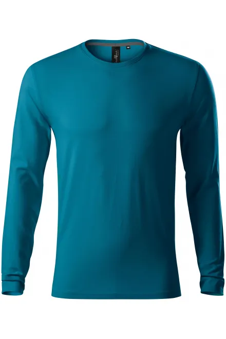 Mukava miesten pitkähihainen T-paita - petrol blue, S