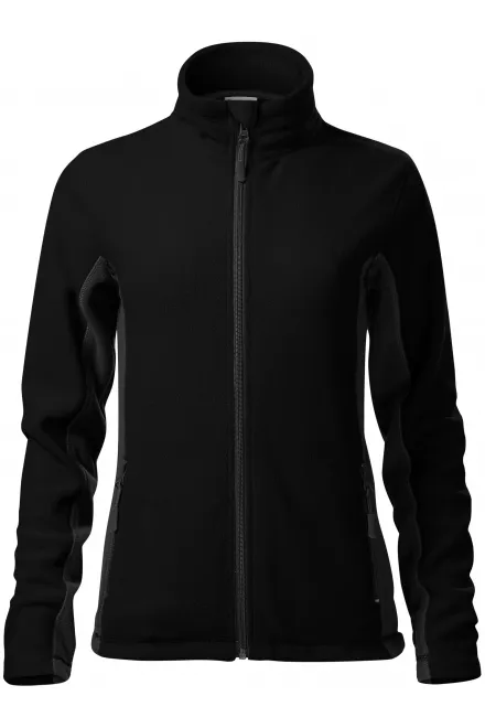 Naisten fleece-kontrastitakki - musta, XS