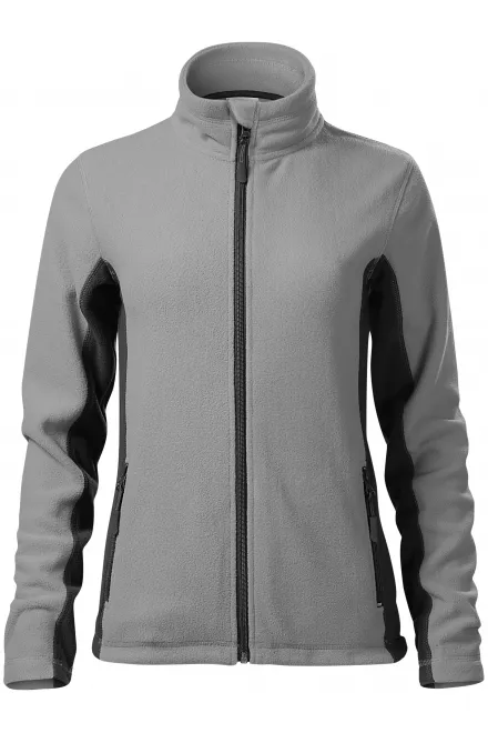 Naisten fleece-kontrastitakki - vaaleanharmaa, XS