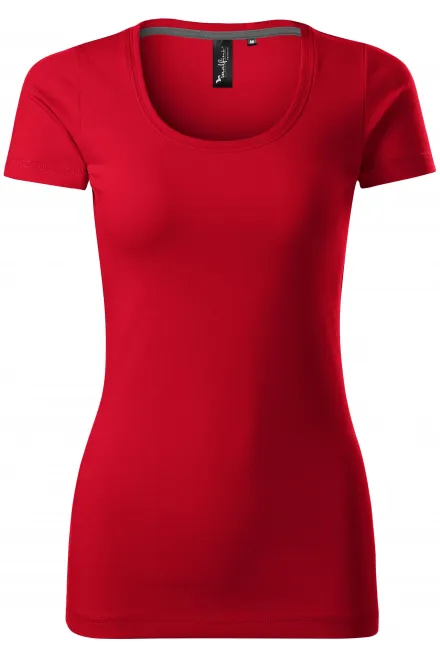 Naisten koristeompeleilla varustettu T-paita - formula red, XS