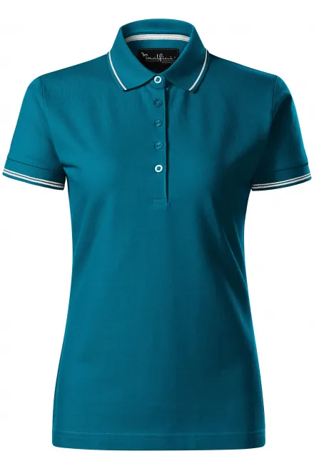 Naisten lyhythihainen pikeepaita - petrol blue, S