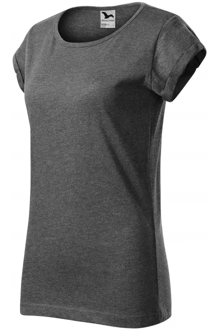 Naisten rullattu hiha, musta marmori