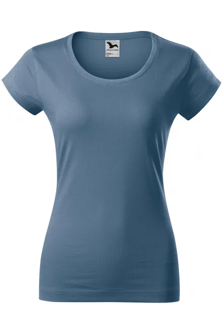 Naisten slim fit t-paita, jossa pyöreä pääntie - denim, XS