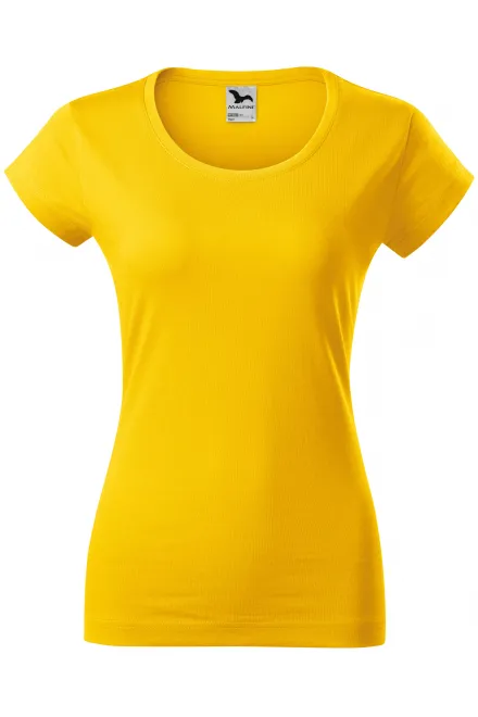 Naisten slim fit t-paita, jossa pyöreä pääntie - keltainen, XS
