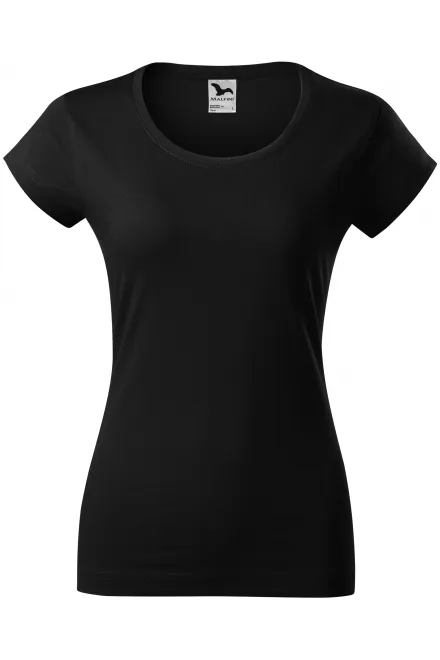 Naisten slim fit t-paita, jossa pyöreä pääntie - musta, XS