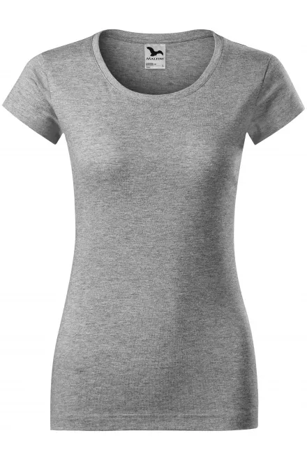 Naisten slim fit t-paita, jossa pyöreä pääntie - tummanharmaa marmori, XS