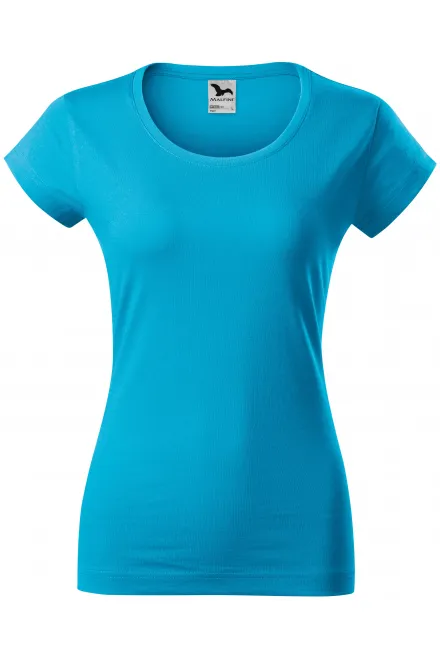 Naisten slim fit t-paita, jossa pyöreä pääntie - turkoosi, XS