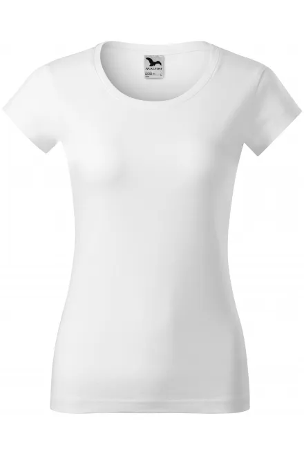 Naisten slim fit t-paita, jossa pyöreä pääntie - valkoinen, XS