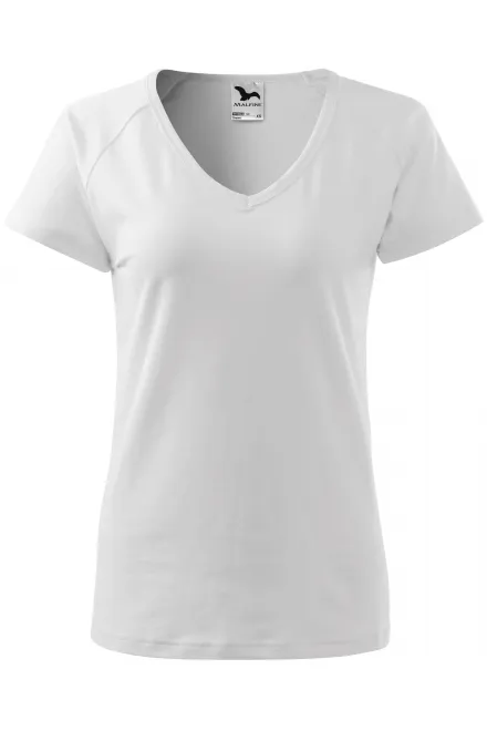 Naisten slim fit t-paita raglan-hihalla - valkoinen, L