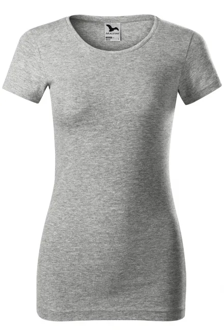 Naisten slim fit t-paita - tummanharmaa marmori, XS