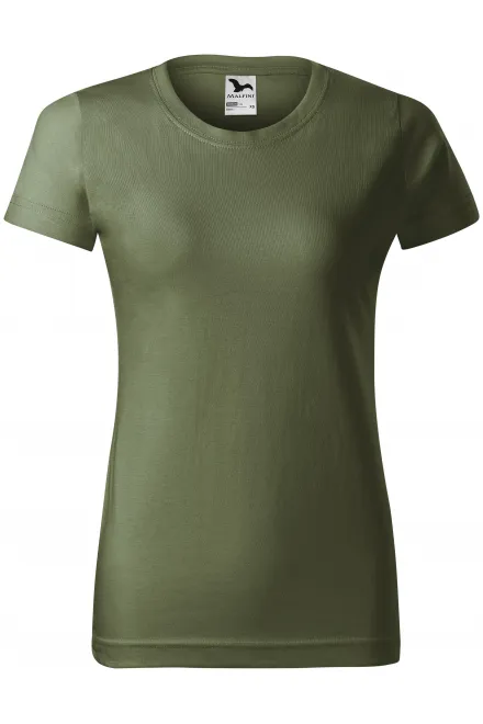 Naisten yksinkertainen T-paita - khaki, S