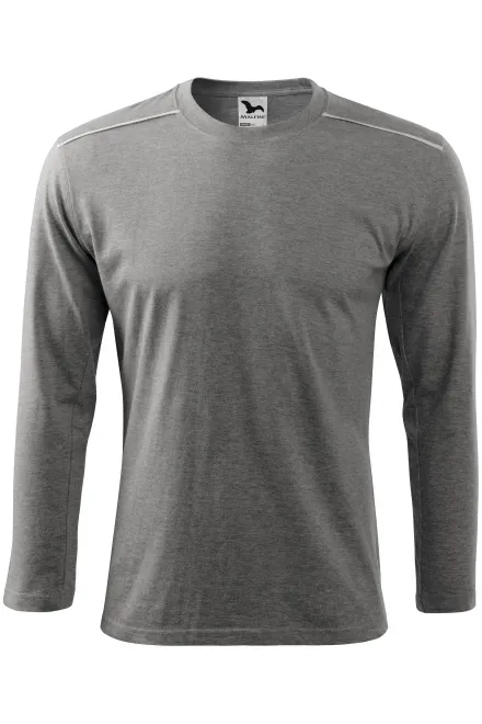 Pitkähihainen T-paita - tummanharmaa marmori, 3XL
