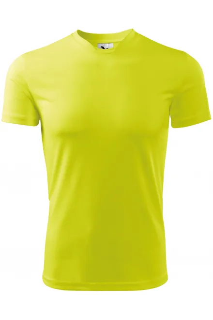 T-paita epäsymmetrinen pääntie - neon keltainen, XL
